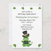 Invitation Jote Dragon St Patrick's Day Anniversaire Invitati (Devant)