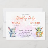 Invitation Jote Dragons Fairytale Enfants Anniversaire conjoi (Devant)