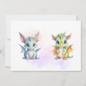 Invitation Jote Dragons Fairytale Enfants Anniversaire conjoi (Dos)