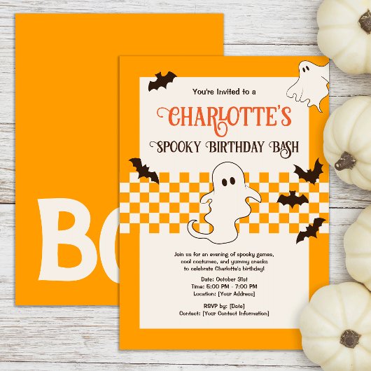 Invitation Jote Éffrayant Fantôme Halloween Ado Anniversaire