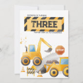 Invitation Jote Enfants Construction fête d'anniversaire (Devant)