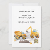 Invitation Jote Enfants Construction fête d'anniversaire (Dos)