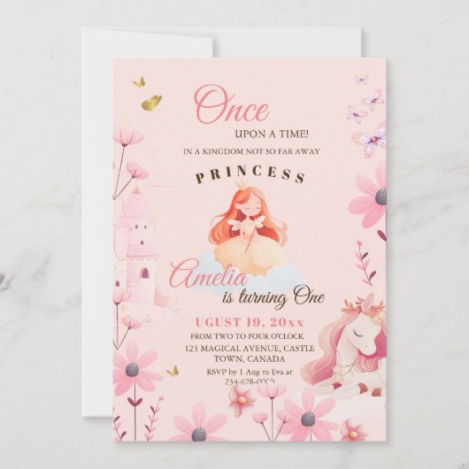 Invitation Jote Fairytale Princess Anniversaire (Devant)