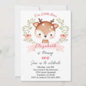 Invitation Jote Fawn Woodland Wild Deer fête d'anniversaire (Devant)