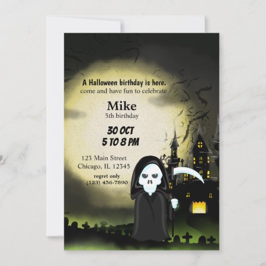 Invitation Jote fête d'Halloween Devil Skeleton (Devant)