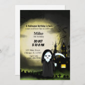 Invitation Jote fête d'Halloween Devil Skeleton (Devant / Derrière)