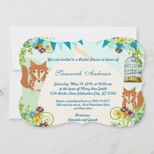 Invitation Jote Fox Bunting Garden Fêtes des mariées Invitati