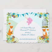 Invitation Jote Fox Bunting Garden Fêtes des mariées Invitati (Dos)