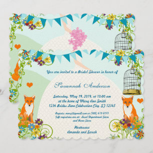 Invitation Jote Fox Bunting Garden Fêtes des mariées Invitati