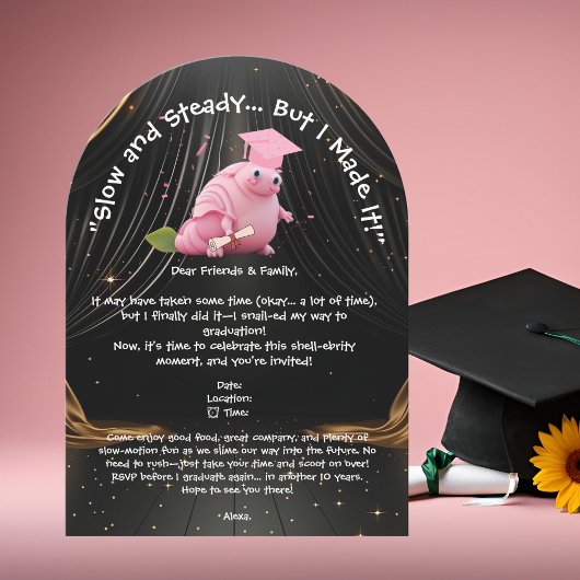 Invitation Jote Funny Snail Photo Party Graduation