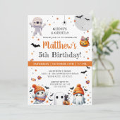 Invitation Jote Ghost Kids Boys Halloween fête d'anniversaire (Debout devant)