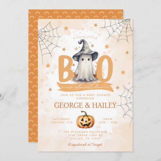 Invitation Jote Ghost Little Boo est presque dû Baby shower