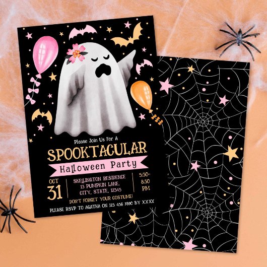 Invitation Jote Ghost Spooktacular Kids Halloween Party