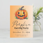 Invitation Jote Jack-O' Lanterne Orange Citrouille Soirée de (Debout devant)