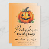 Invitation Jote Jack-O' Lanterne Orange Citrouille Soirée de (Devant / Derrière)