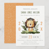 Invitation Jote Kids Lion Foliage Primaire Partie de graduati (Devant / Derrière)