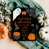 Invitation Jote kids orange Halloween illustrations party