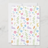 Invitation Jote lapin pourpre Vert Floral Chasse aux oeufs de (Dos)