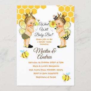 Invitation Jote Little Bee Genre Révéler Bee Party