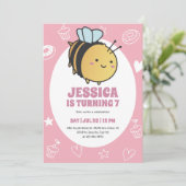 Invitation Jote Miel Bee Bumblebee Anniversaire de enfant Inv (Debout devant)