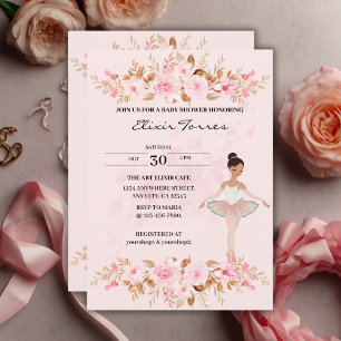 Invitation Jote Modern Little Ballerina Baby shower photo
