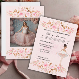 Invitation Jote Modern Little Ballerina Baby shower photo