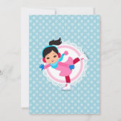 Invitation Jote Noir Cheveux Patinage sur glace Anniversaire (Dos)