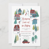 Invitation Jote Nordic ski Village Noël fête (Devant)