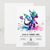 Invitation Jote Online Dragon Digital Girl Anniversaire (Devant / Derrière)