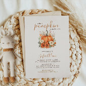 Invitation Jote Petit Citrouille Automne Baby shower Automne