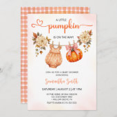 Invitation Jote Petit Citrouille Automne Baby shower Automne (Devant / Derrière)
