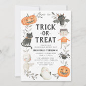Invitation Jote Petits Monstres Halloween fête d'anniversaire (Devant)