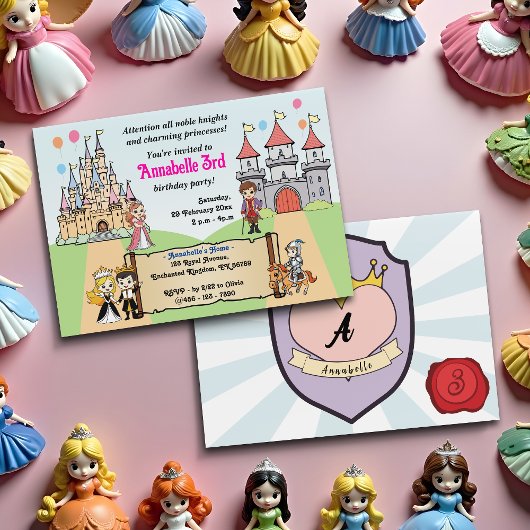 Invitation Jote Princess et Prince Fairytale Castle Anniversa
