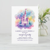 Invitation Jote Rainbow Fairytale Castle Girls Anniversaire (Debout devant)