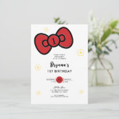Invitation Jote Red Bow Whimsday Party (Debout devant)