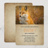 Invitation Jote Red Fox Nature Photo Anniversaire (Devant / Derrière)