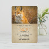 Invitation Jote Red Fox Nature Photo Anniversaire (Debout devant)