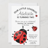 Invitation Jote Red Ladybug Little Lovebug 2e fête d'annivers (Devant)