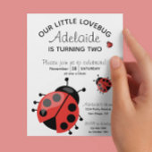 Invitation Jote Red Ladybug Little Lovebug 2e fête d'annivers