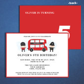Invitation Jote Red London Bus Anniversaire de enfant Party