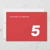 Invitation Jote Red London Bus Anniversaire de enfant Party (Dos)