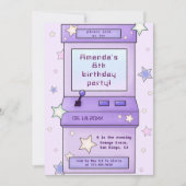 Invitation Jote Retro Purple Arcade Anniversaire de enfant de (Devant)
