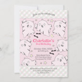 Invitation Jote Rose Fantômes Enfants Halloween Anniversaire (Devant)