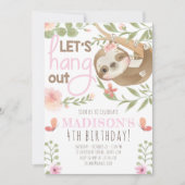 Invitation Jote Sloth Girl Anniversaire (Devant)