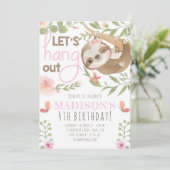 Invitation Jote Sloth Girl Anniversaire (Debout devant)