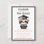 Invitation Jote Sloth Preschool Kids Graduation Party (Devant)