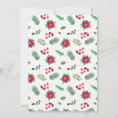 Invitation Jote Sloth Santa Hat Poinsettias Noël (Dos)