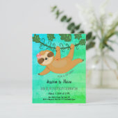 Invitation Jote Sloth Tropical Girl Anniversaire (Debout devant)