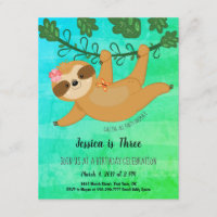 Jote Sloth Tropical Girl Anniversaire
