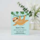 Invitation Jote Sloth Tropical Girl Anniversaire (Debout devant)